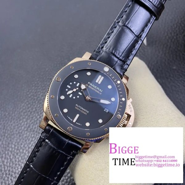 PAM974 Luminor Submersible RG VSF 1:1 Best Edition on Black Leather Strap AXXXIV - Image 3