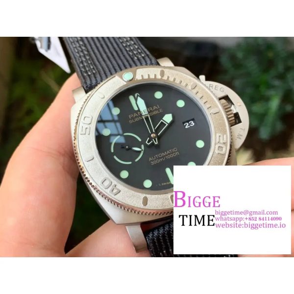 PAM984 Mike Horn Submersible VSF 1:1 Best Edition Black Dial on Black Nylon Strap P.9010 - Image 2