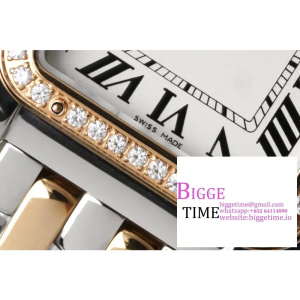 PANTH??RE 27mm Ladies RG/SS Diamond Bezel White Dial RG/SS Bracelet BVF Swiss Quartz - Image 3