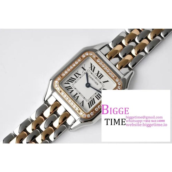 PANTH??RE 27mm Ladies RG/SS Diamond Bezel White Dial RG/SS Bracelet BVF Swiss Quartz - Image 2