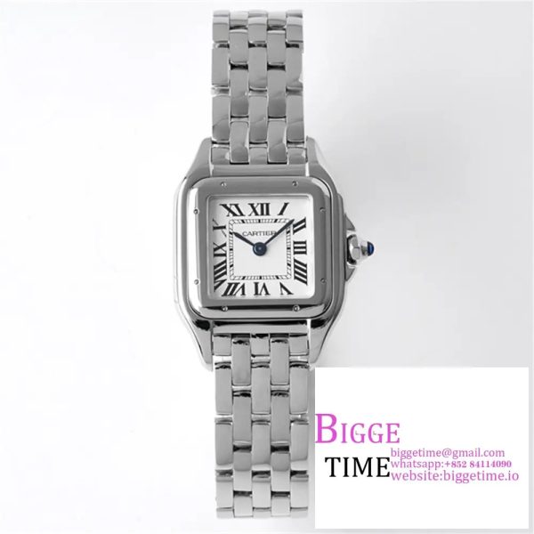 Panthère 22mm AF 1:1 Best Edition SS White Dial on SS Bracelet Ronda Quartz