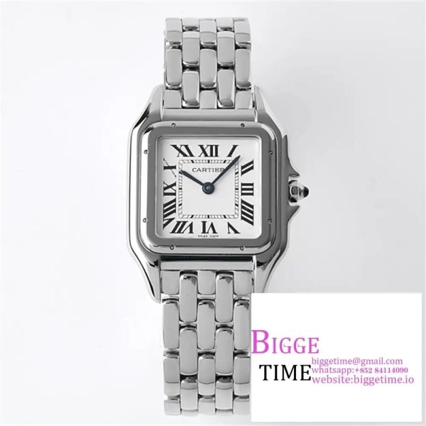 Panthère 27mm AF 1:1 Best Edition SS White Dial on SS Bracelet Ronda Quartz