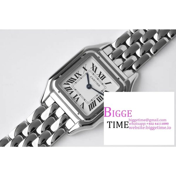 Panthère 27mm AF 1:1 Best Edition SS White Dial on SS Bracelet Ronda Quartz - Image 4