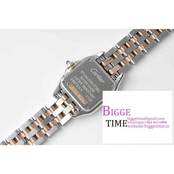 Panthère Ladies 22mm SS/RG AF 1:1 Best Edition White Dial Diamonds Bezel on SS/RG Bracelet Ronda Quartz - Image 7