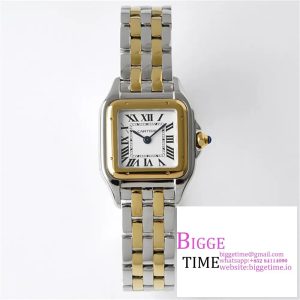 Panthère Ladies 22mm SS/YG AF 1:1 Best Edition White Dial on SS/YG Bracelet Ronda Quartz
