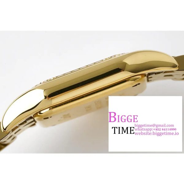 Panthère Ladies 22mm YG AF 1:1 Best Edition White Dial Diamonds Bezel on YG Bracelet Ronda Quartz - Image 8