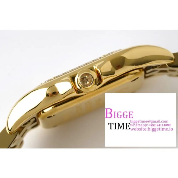 Panthère Ladies 22mm YG AF 1:1 Best Edition White Dial Diamonds Bezel on YG Bracelet Ronda Quartz - Image 7