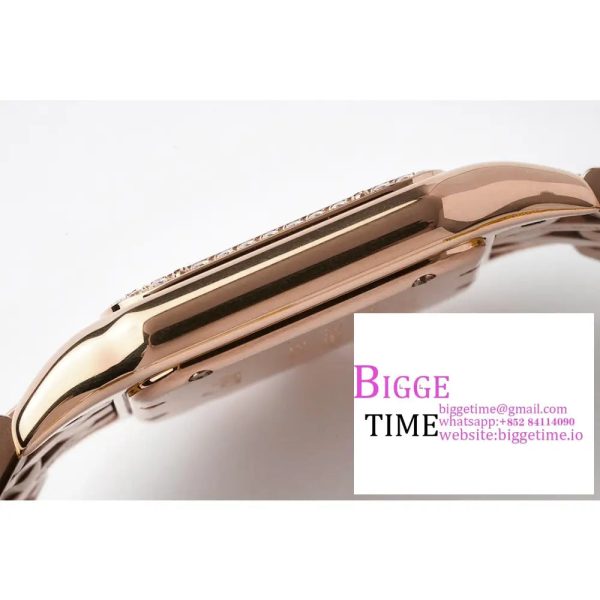 Panthère Ladies 27mm RG AF 1:1 Best Edition White Dial Diamonds Bezel on RG Bracelet Ronda Quartz - Image 5