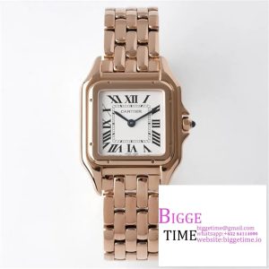 Panthère Ladies 27mm RG AF 1:1 Best Edition White Dial on RG Bracelet Ronda Quartz