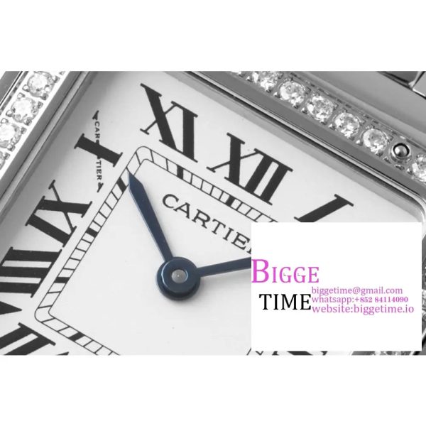 Panthère Ladies 27mm SS AF 1:1 Best Edition White Dial Diamonds Bezel on SS Bracelet Ronda Quartz - Image 4