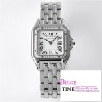 Panthère Ladies 27mm SS AF 1:1 Best Edition White Dial Diamonds Bezel on SS Bracelet Ronda Quartz