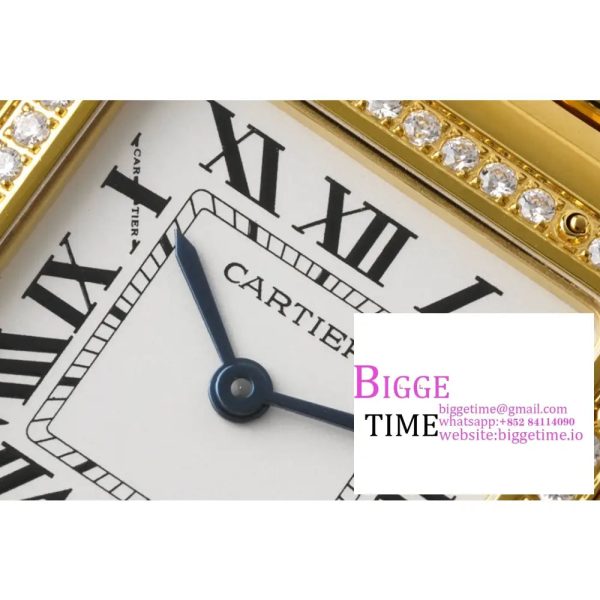 Panthère Ladies 27mm YG AF 1:1 Best Edition White Dial Diamonds Bezel on YG Bracelet Ronda Quartz - Image 4