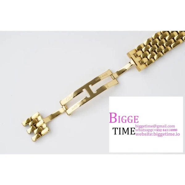 Panthère Ladies 27mm YG AF 1:1 Best Edition White Dial Diamonds Bezel on YG Bracelet Ronda Quartz - Image 7