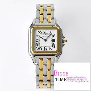 Panthère Secrete Ladies  K11 27mm SS/YG 1:1 Best Edition White Dial on SS/YG Bracelet Ronda Quartz