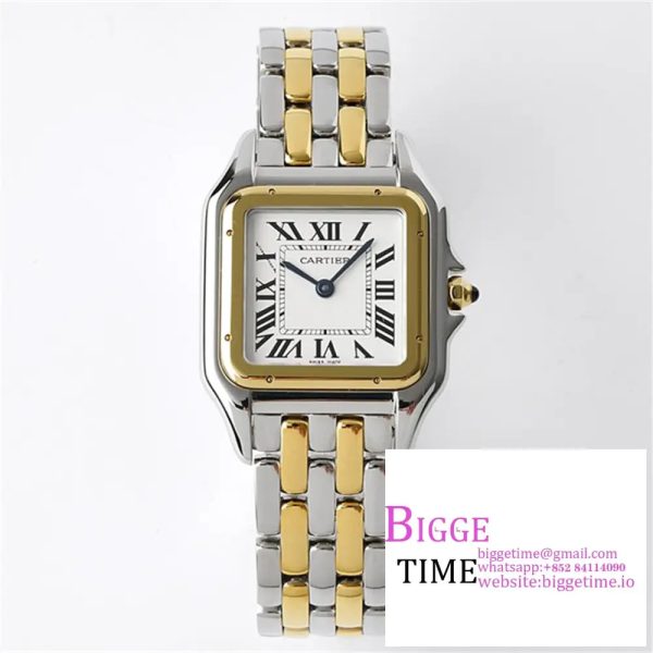 Panthère Secrete Ladies  K11 27mm SS/YG 1:1 Best Edition White Dial on SS/YG Bracelet Ronda Quartz