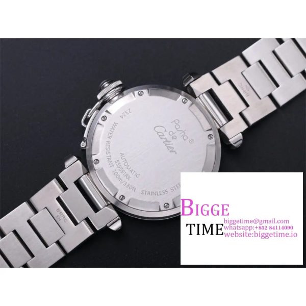 Pasha De Cartier Best Edition 35mm V9F SS Black Dial On Stainless Bracelet A2892 - Image 6