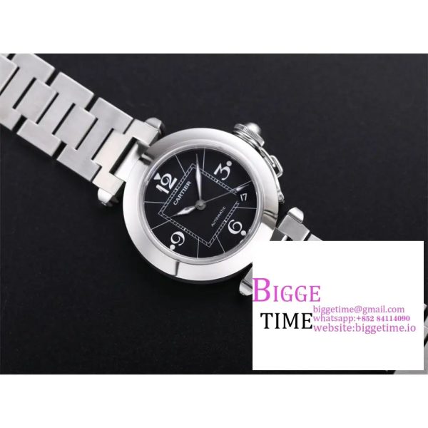 Pasha De Cartier Best Edition 35mm V9F SS Black Dial On Stainless Bracelet A2892 - Image 3