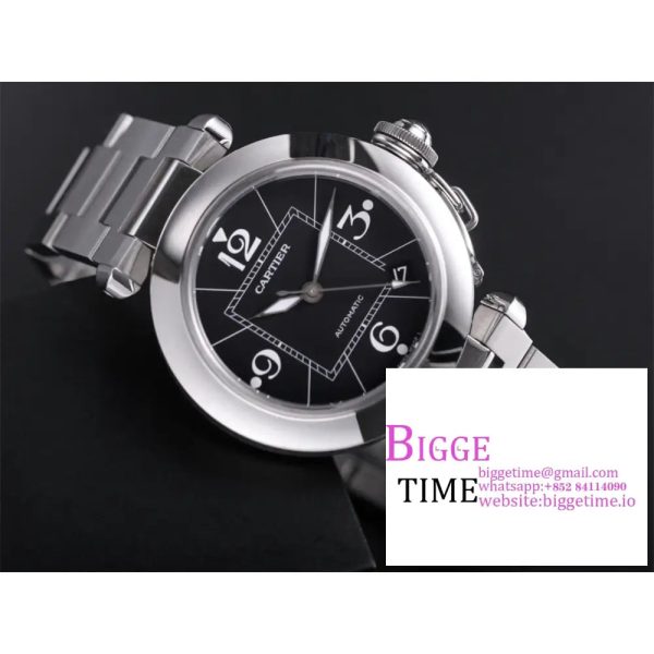 Pasha De Cartier Best Edition 35mm V9F SS Black Dial On Stainless Bracelet A2892 - Image 5