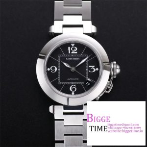 Pasha De Cartier Best Edition 35mm V9F SS Black Dial On Stainless Bracelet A2892