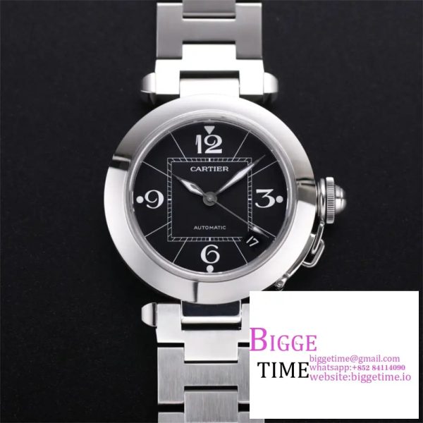 Pasha De Cartier Best Edition 35mm V9F SS Black Dial On Stainless Bracelet A2892