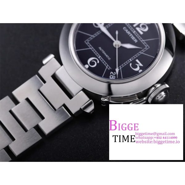 Pasha De Cartier Best Edition 35mm V9F SS Black Dial On Stainless Bracelet A2892 - Image 9