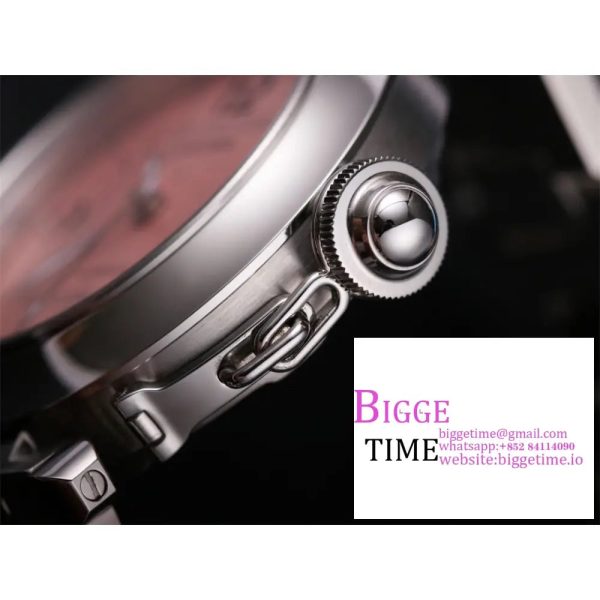 Pasha De Cartier Best Edition 35mm V9F SS Pink Dial On Stainless Bracelet A2892 - Image 6