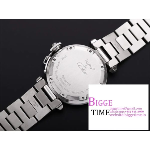 Pasha De Cartier Best Edition 35mm V9F SS Silver Dial On Stainless Bracelet A2892 - Image 9