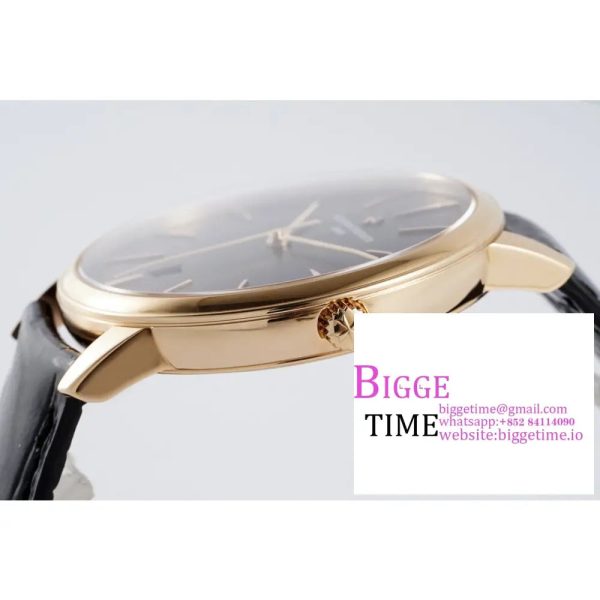 Patrimony Date RG PPF 1:1 Best Edition Black Dial on Black Leather Strap MIYOTA 9015 - Image 4