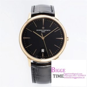 Patrimony Date RG PPF 1:1 Best Edition Black Dial on Black Leather Strap MIYOTA 9015