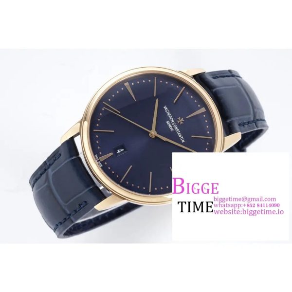 Patrimony Date RG PPF 1:1 Best Edition Blue Dial on Blue Leather Strap MIYOTA 9015 - Image 3