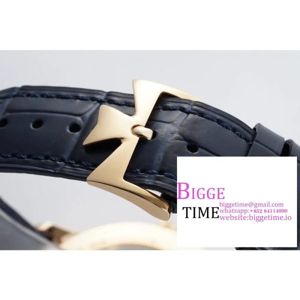 Patrimony Date RG PPF 1:1 Best Edition Blue Dial on Blue Leather Strap MIYOTA 9015 - Image 8