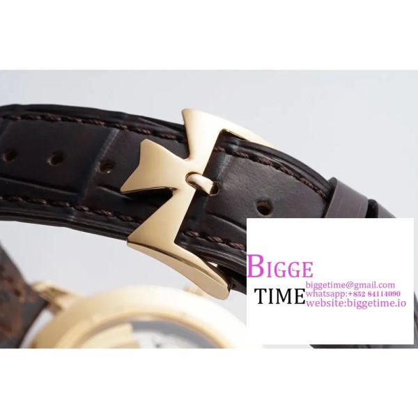 Patrimony Date RG PPF 1:1 Best Edition White Dial on Brown Leather Strap MIYOTA 9015 - Image 8