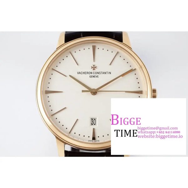Patrimony Date RG PPF 1:1 Best Edition White Dial on Brown Leather Strap MIYOTA 9015 - Image 2