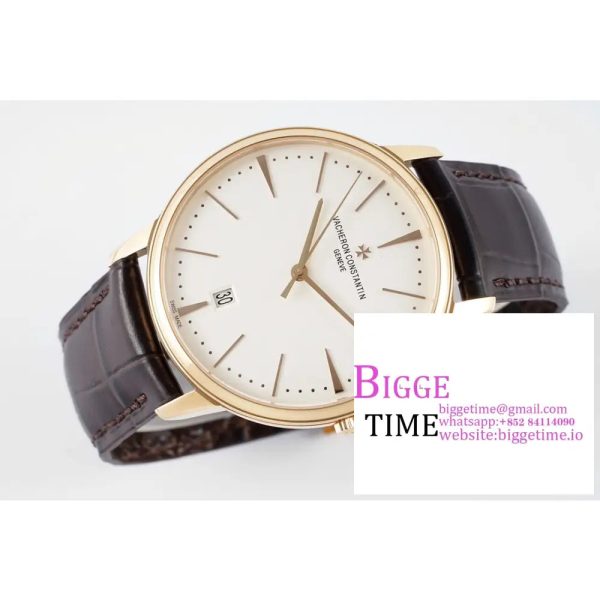 Patrimony Date RG PPF 1:1 Best Edition White Dial on Brown Leather Strap MIYOTA 9015 - Image 7