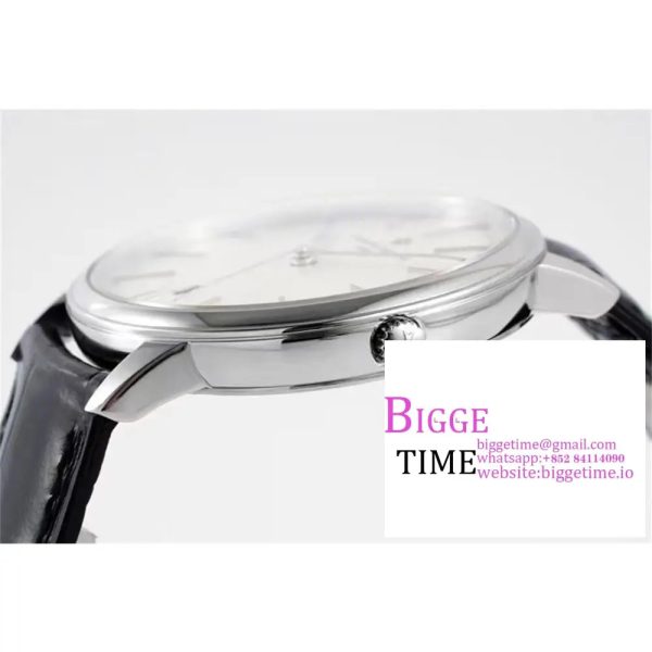 Patrimony Date SS PPF 1:1 Best Edition White Dial on Black Leather Strap MIYOTA 9015 - Image 5