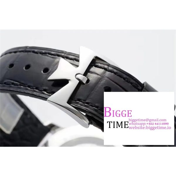Patrimony Date SS PPF 1:1 Best Edition White Dial on Black Leather Strap MIYOTA 9015 - Image 7