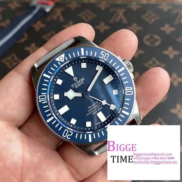 Pelagos 42mm Titanium Blue Ceramic Bezel Blue Dial Nylon Strap M+ F - Image 5