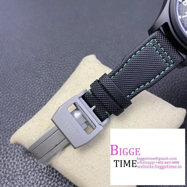 Pilot Chrono IW389005 Mercedes-AMG Black Ceramic YLF Best Edition CF Dial on Black Leather Strap A7750 - Image 9