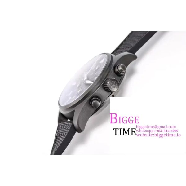 Pilot Chrono Top Gun IW389002 Real Ceramic ZF 1:1 Best Edition Gray Dial on Green Calfskin Strap A7750 - Image 8