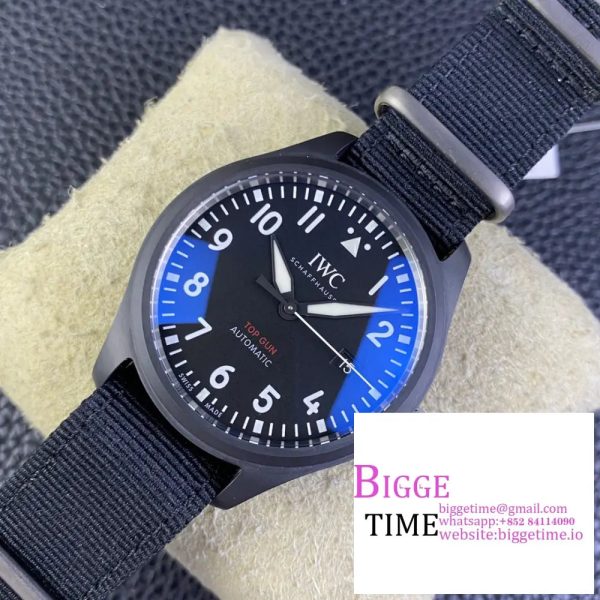 Pilot’s Watch Top Gun Black Ceramic IW326901 ZF 1:1 Best Edition on Black Nylon Strap A32111 - Image 2