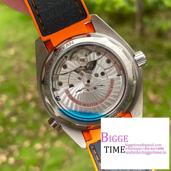 Planet Ocean 43.5mm Ti VSF 1:1 Best Edition Black/Orange Bezel Gray Dial on Gray Nylon Strap A8900 - Image 8