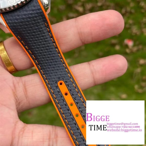 Planet Ocean 43.5mm Ti VSF 1:1 Best Edition Black/Orange Bezel Gray Dial on Gray Nylon Strap A8900 - Image 7