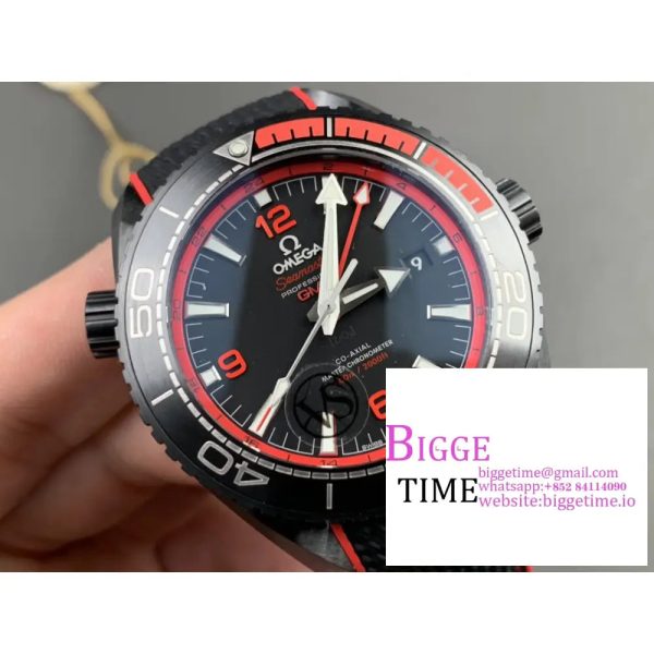 Planet Ocean 45.5mm Deep Black red Real Ceramic VSF 1:1 Best Edition on Black Nylon Strap A8906 - Image 2