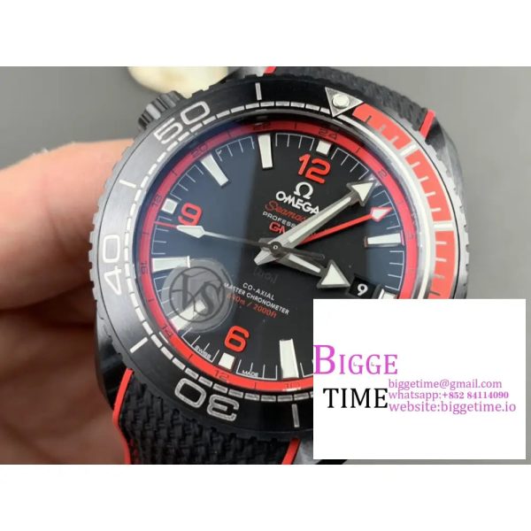 Planet Ocean 45.5mm Deep Black red Real Ceramic VSF 1:1 Best Edition on Black Nylon Strap A8906 - Image 5
