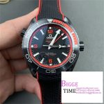 Planet Ocean 45.5mm Deep Black red Real Ceramic VSF 1:1 Best Edition on Black Nylon Strap A8906