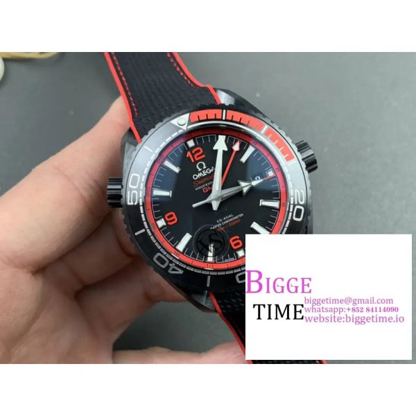 Planet Ocean 45.5mm Deep Black red Real Ceramic VSF 1:1 Best Edition on Black Nylon Strap A8906 - Image 3