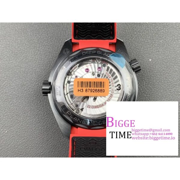Planet Ocean 45.5mm Deep Black red Real Ceramic VSF 1:1 Best Edition on Black Nylon Strap A8906 - Image 9