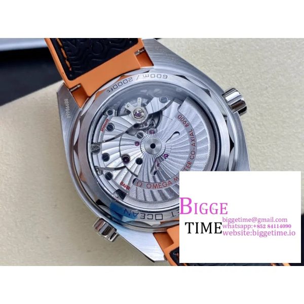 Planet Ocean 600M 43.5mm 1/4 Orange Black Dial Black Rubber Strap VSF A8900 - Image 9