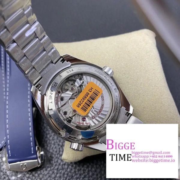 Planet Ocean 600M Co-Axial GMT 43.5mm VSF 1:1 Best Edition Blue Dial Blue Ceramic Bezel on SS Bracelet A8605 - Image 8