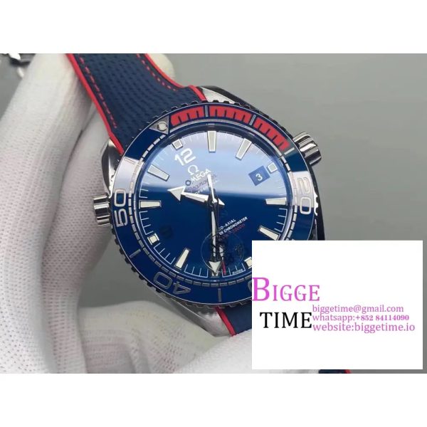 Planet Ocean 600M Olympic Pyeongchang 43.5mm Blue Dial Blue Rubber Strap VSF A8900 - Image 5